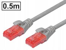 Tinklo kabelis Cat.6 UTP, RJ45-RJ45, 0,5 m, pilkas, AWG26, varinis