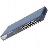 PoE maitinimo jungiklis 16 portų, Gigabit, 230W, tinklo spinta 19", tinkamas IP kameroms