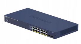 Tinklo jungiklis Netgear Smart, 16 PoE+ Gigabit prievadų, 180 W, SFP