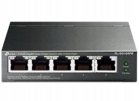 Tinklo komutatorius SG105PE, 5x GbE, 4x PoE+