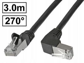 Tinklo kabelis Cat.6A PIMF, ekranizuotas, RJ45-RJ45, 1:1, 270° kampu, 3 m