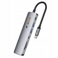 Hub adapteris TOOCKI 7in1, 100W PD, SD/TF kortelių skaitytuvas, HDMI 4K