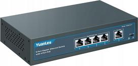 Tinklo jungiklis YuanLey PoE, 5 gigabitiniai prievadai, 78W, VLAN, metalinis, Plug and Play