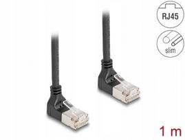 Tinklo kabelis RJ45 Cat.6A S/FTP Slim, 2x 90° kampu, 1 m, Delock 80281