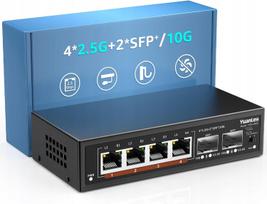 Komutatorius YuanLey 6 jungčių: 4x RJ45 (2.5G), 2x SFP (10G), VLAN