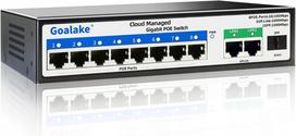 Tinklo jungiklis Goalake PS308G, 8 PoE prievadai, 120 W, 802.3af/at, 2 LAN