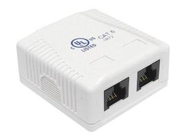 Paviršinis lizdas 2x RJ45 (8P8C) Cat.6 UTP su LSA kontaktais, LogiLink