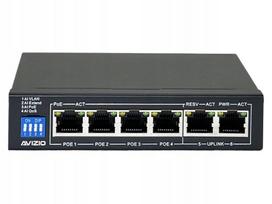 Nekeliamasis tinklo komutatorius, 6x RJ45 (4 PoE+, 1Gb/s) + 2 prievadai