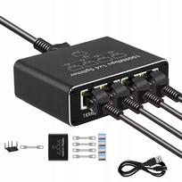 Tinklo jungiklis RJ45, 4 lizdai, 1000Mb/s, USB maitinimas, palaiko Cat8/Cat7