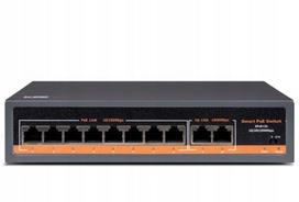 Tinklo jungiklis KEEYO LV-V-SP108G, 8 PoE, 2 uplink, apsauga nuo viršįtampių