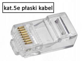 RJ45 kištukai CAT.5E UTP plokščiam kabeliui, lankstūs, AWG24-27, 100 vnt.