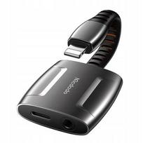 Adapteris Mcdodo Lightning į Lightning ir 3.5 mm AUX, juodas
