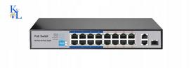 Tinklo jungiklis K&L 1618AI su POE, CCTV palaikymas iki 250 m