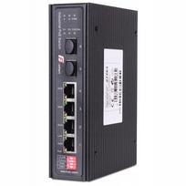 Komutatorius GETFORT 4GE + 2SFE, 6 jungtys, Gigabit PoE, 24V/48V