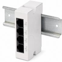 PoE stiprintuvas Pulsar EXT-POE3DIN, 3 IP kameroms, DIN bėgio montavimas