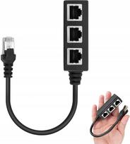 RJ45 šakotuvas 1 į 3 LAN lizdai, tinka CAT5, CAT5E, CAT6, CAT7 laidams