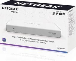 Tinklo komutatorius NETGEAR GC510PP, 8x1Gb, 8x PoE+, 195W, 2x1G SFP, Smart Cloud