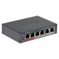 Tinklo jungiklis HiLook Hikvision, 4 PoE prievadai, 6 jungtys, 2 LAN, kameroms