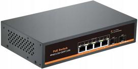 Tinklo komutatorius Davuaz 4x 2.5G, 2x SFP+ 10G, 78W PoE+, be ventiliatoriaus