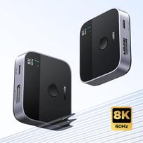 KVM jungiklis 2 kompiuteriams, 1 monitoriui, DisplayPort, USB-C