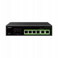 Tinklo komutatorius LANON LN-S42-65W, 4 PoE prievadai, 2 uplink, iki 250 m