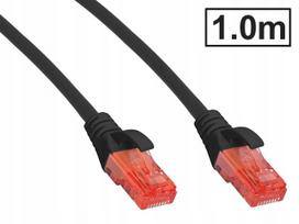 Tinklo kabelis Cat.6 UTP, RJ45-RJ45, juodas, 1 m, AWG26, varinis