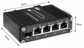 Pramoninis gigabit PoE jungiklis BCS-ISP04G-1SFP, 4 prievadai, 1 SFP, 120W, DIN