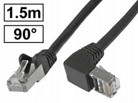 Tinklo kabelis Cat.6A, ekranizuotas, RJ45-RJ45, 90° kampu, 1,5 m