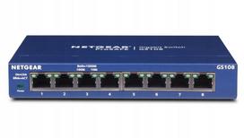 Tinklo jungiklis Netgear GS108GE, 8 jungčių, gigabitinis Ethernet