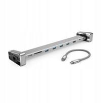 USB-C šakotuvas 9-in-1: 4 USB-A, USB-C, HDMI, LAN, SD, microSD