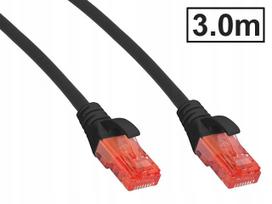 Tinklo kabelis Cat.6 UTP RJ45-RJ45, 3 m, juodas, AWG26, varinis
