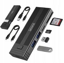 USB-C HUB dėklas Zenwire 7in1 su M.2 NVMe/SATA SSD, SD adapteriu