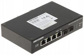 Tinklo komutatorius Hikvision DS-3T0506HP-E/HS, 4 PoE prievadai, SFP
