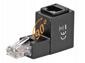 Tinklo adapteris RJ45, kampinis 90°, lizdas-kištukas, Cat.6 UTP, DELOCK