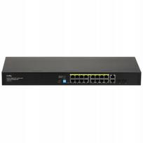 Tinklo jungiklis Cudy GS1018PS2, 16 PoE+ jungtys, 2 uplink prievadai, 2 SFP lizdai