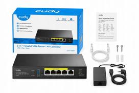 Maršrutizatorius CUDY C200P su PoE+ 30W, 4x LAN, Gigabit, AP valdiklis, USB 3.0, 802.3at/af