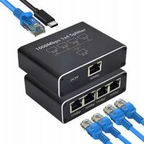 Tinklo adapteris – LAN šakotuvas, 4xRJ45, 1000Mbps