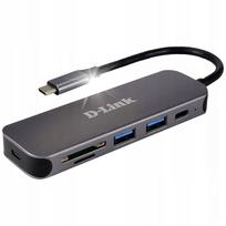 USB-C šakotuvas D-Link DUB-2325, 5 jungtys, SD/microSD skaitytuvas, 2x USB 3.0, USB-C