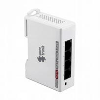 PoE jungiklis Spacetronik, 1 įvestis, 3 PoE išėjimai, 250 m, 25 W, montavimas ant DIN bėgelio