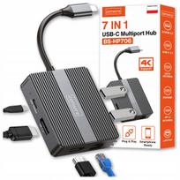 USB-C 7-ių jungčių adapteris: USB 3.0, HDMI 4K 60Hz, DisplayPort, Gigabit RJ-45 1000M