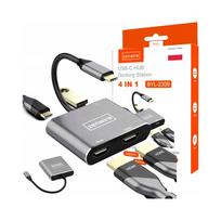 USB-C šakotuvas su 2x HDMI 4K, USB 3.0, skirtas Macbook Pro/Air M4 M5