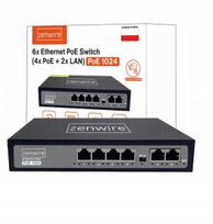 Maitinimo skirstytuvas POE, 8 LAN jungtys, 6 Ethernet RJ45, 100Mbps, tinklo kameroms