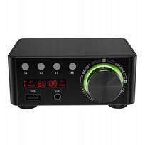2 kanalų Bluetooth 5.0 100W klasės D Hi-Fi juodas garso stiprintuvas