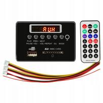 Bluetooth garso modulis, FM/AUX imtuvas, 5V/12V, juodas