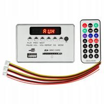 Bluetooth MP3 dekoderio modulis, 5V/12V, FM, AUX, sidabrinis