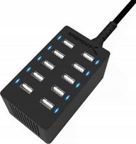 USB įkroviklis SABRENT, 10 jungčių, 60W, greitas, sieninis