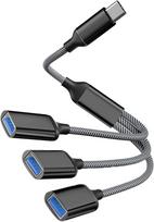 USB šakotuvas, 3 jungtys, duomenų perdavimui ir krovimui, 0617742051926