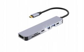 USB šakotuvas iBOX IUH3SL4K su HDMI, SD, PD100W