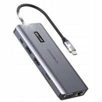 Daugiafunkcis USB-C adapteris su USB-A, VGA, AUX, SD, TF, 12 jungčių