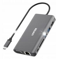 USB-C 3.1 šakotuvas Unitek D1019B, 8 jungtys, 100 W Power Delivery